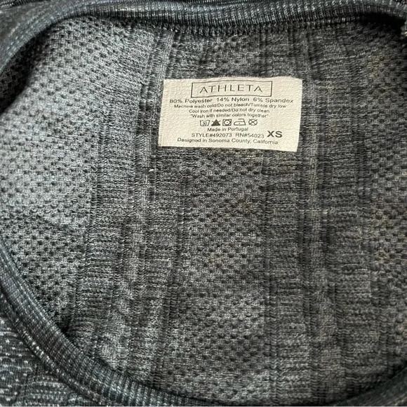 Athleta Fastest Track Size XS Black Space Dye Ruched Muscle Tank Seamless Top - Picture 8 of 8